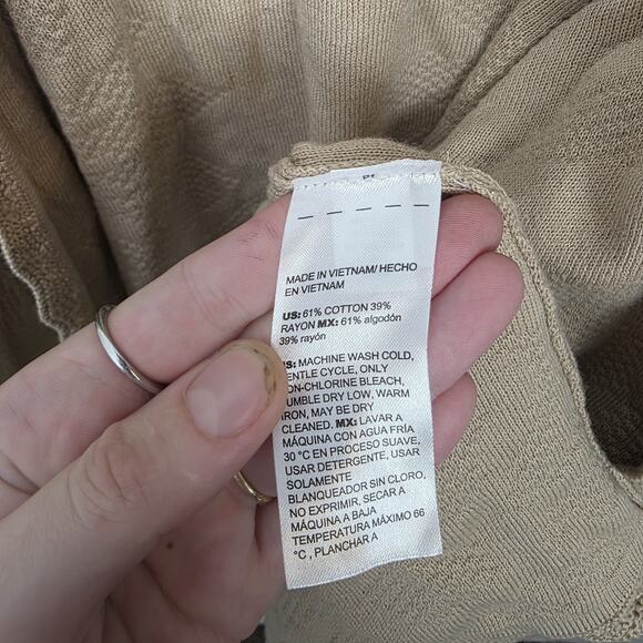 Chico's Cream Pointelle Lace Scallop Soft Mature Quiet Luxury Cardigan Size XL - Picture 6 of 9